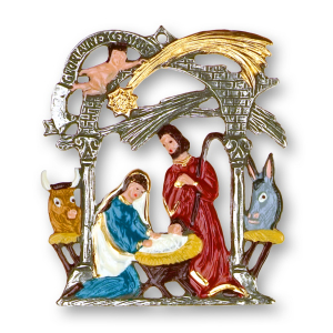 Pewter Ornament Nativity "Gloria"