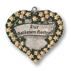 Pewter Ornament Heart At the Golden Wedding „Zur...