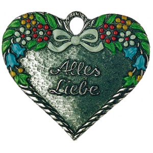 Pewter Ornament Heart "Alles Liebe"