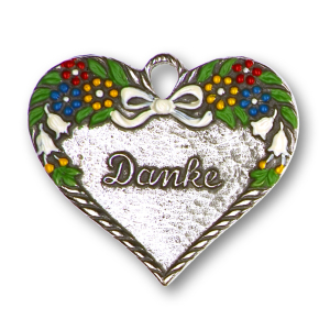 Pewter Ornament Heart "Danke"