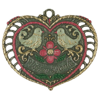Pewter Ornament Heart Thank You "Vielen Dank"