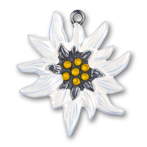 Pewter Ornament Edelweiss large white