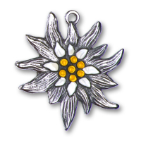 Pewter Ornament Edelweiss large silver
