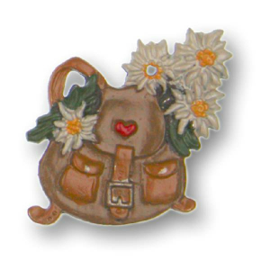 Pewter Ornament Rucksack with Edelweiss