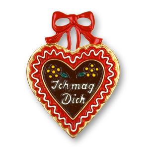 Pewter Ornament Heart "Ich mag Dich"
