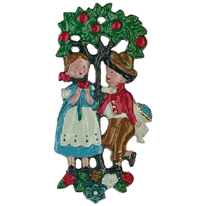 Pewter Ornament Children with Tree