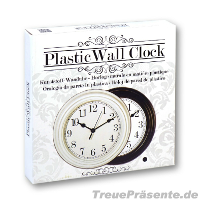 Wanduhr mit großen Zahlen, Kunststoff Ø 21 cm