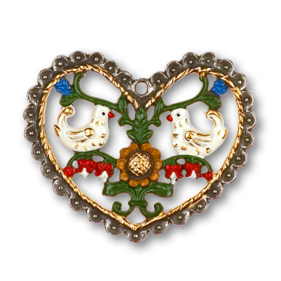 Pewter Ornament Heart Frame with Bows