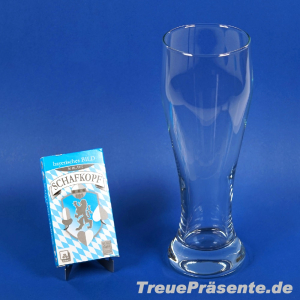 Geschenkset Schafkopf - Weizenbierglas mit Schafkopfkarten