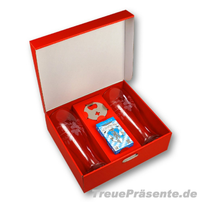 Weizenbiergläser 2er-Geschenkset Rotes Kreuz mit...