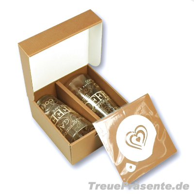 Latte Macchiato Gläser mit Dekor 2er-Geschenkset mit...