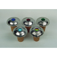 Bottle Top round small Stone sapphire blue with antique finish