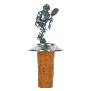 Bottle Top round Tennis Player with antique finish
