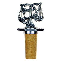 Bottle Top Octagonal Zodiac Libra with antique finish