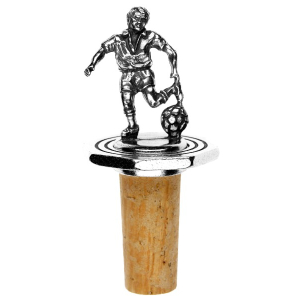 Bottle Top Octagonal Soccer Player with antique finish