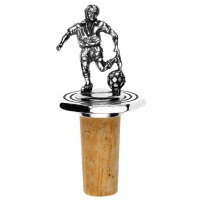Bottle Top Octagonal Soccer Player with antique finish