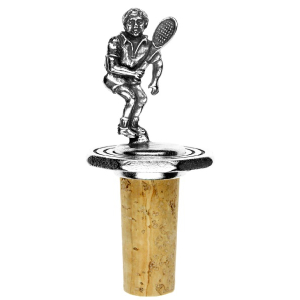 Bottle Top Octagonal Tennis Player with antique finish