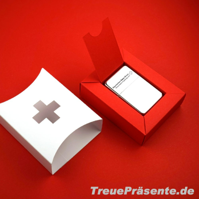Benzinfeuerzeug verchromt in Geschenkverpackung inkl. Gravur