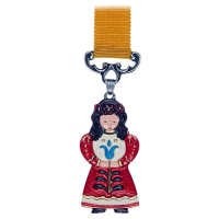 Pewter Bookmark Zodiac Virgo with yellow ribbon