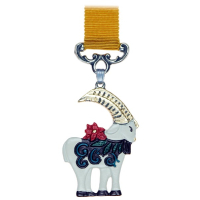 Pewter Bookmark Zodiac Capricorn with yellow ribbon