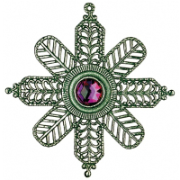 Pewter Ornament Christmas Tree Decoration Star Ice Crystal antique finish Stone iris