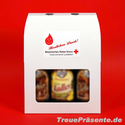 Geschenkverpackung für Bierflaschen 3er-Set in Farbe weiß