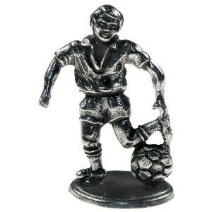 Pewter Ornament Standing Footballer with antique finish