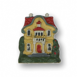 Pewter Ornament Standing House No. 1 Yellow