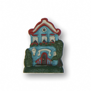 Pewter Ornament Standing House No. 2 Blue