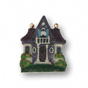Pewter Ornament Standing House No. 3 Purple