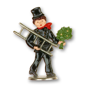 Pewter Ornament Standing Chimney-Sweep