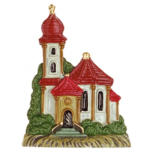 Zinnfigur Kirche mit Zwiebelturm zum Stellen