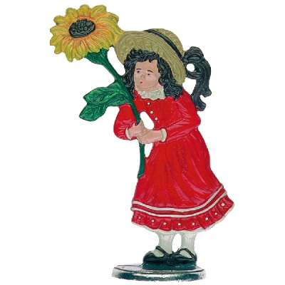 Zinnfigur Mädchen mit Blume zum Stellen