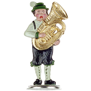 Pewter Ornament Standing Musician with Tuba
