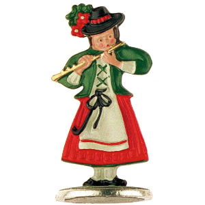 Pewter Ornament Standing Musician (female)