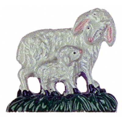 Pewter Ornament Standing Sheep with Lamb small