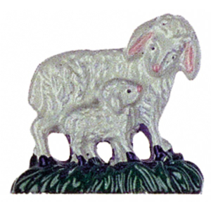 Zinnfigur Schaf mit Lamm klein zum Stellen