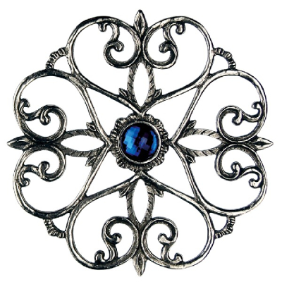 Pewter Ornament Christmas Tree Decoration Big Star No. 1 antique finish Stone blue