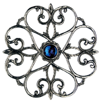 Pewter Ornament Christmas Tree Decoration Big Star No. 1 antique finish Stone blue