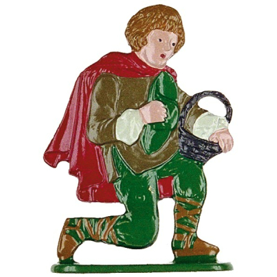 Pewter Ornament Standing Shepherd kneeling