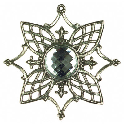 Ornament-Stern Nr. 1 mit Schmuckstein weiß