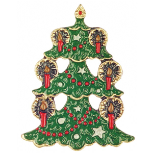 Pewter Brooch Christmas Tree