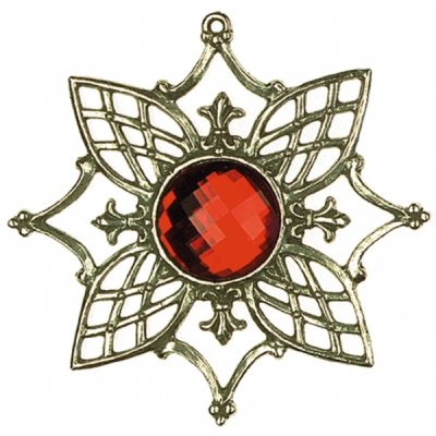 Ornament-Stern Nr. 1 mit Schmuckstein rot