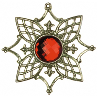 Ornament-Stern Nr. 1 mit Schmuckstein rot
