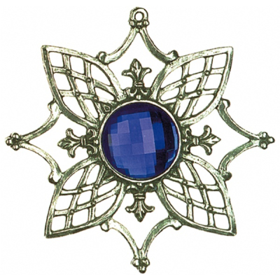 Ornament-Stern Nr. 1 mit Schmuckstein blau
