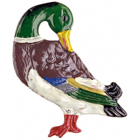 Pewter Brooch Mallard preening