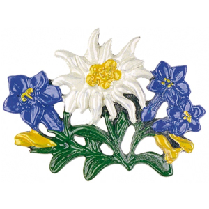 Pewter Brooch Edelweiss and Gentian