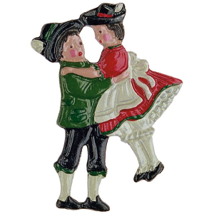 Pewter Brooch Dancing Couple