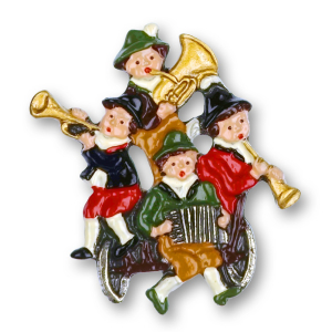 Pewter Brooch Four Musicians