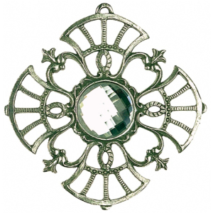 Ornament-Stern Nr. 3 mit Schmuckstein weiß